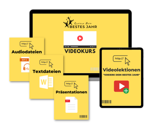 "Kreiere Dein bestes Jahr" ist der ultimative Video Kurs für alle, die die Kunst der Zielsetzung und der unerbittlichen Umsetzung beherrschen wollen.