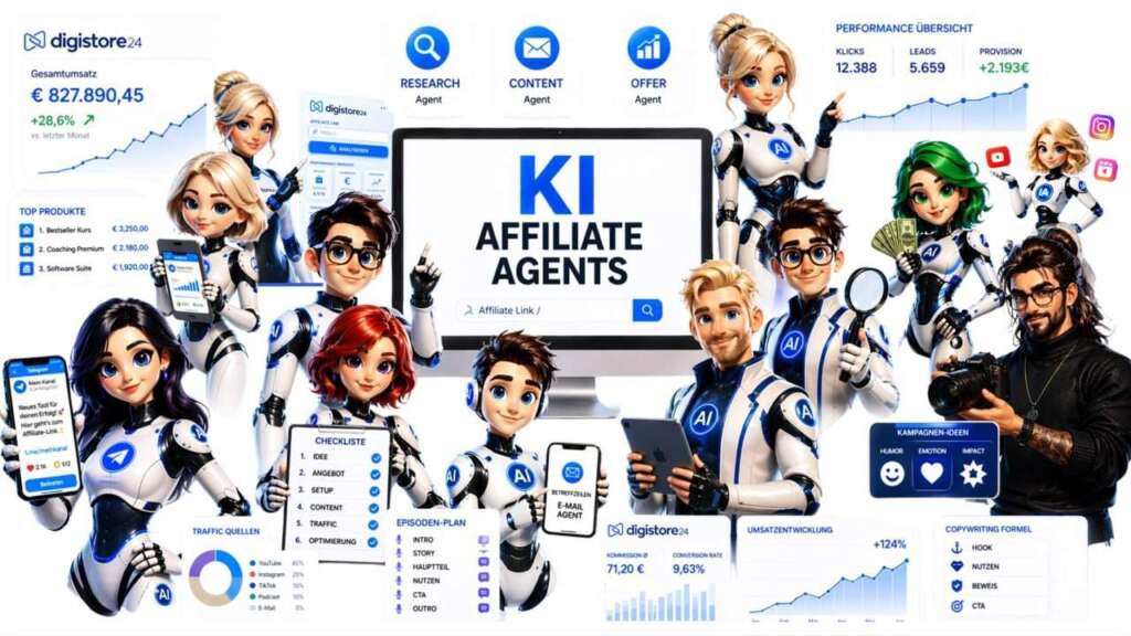 Entdecke die KI Affiliate Agents und automatisiere dein Affiliate-Marketing mit spezialisierten KI-Assistenten. Einmalzahlung, kein Abo.