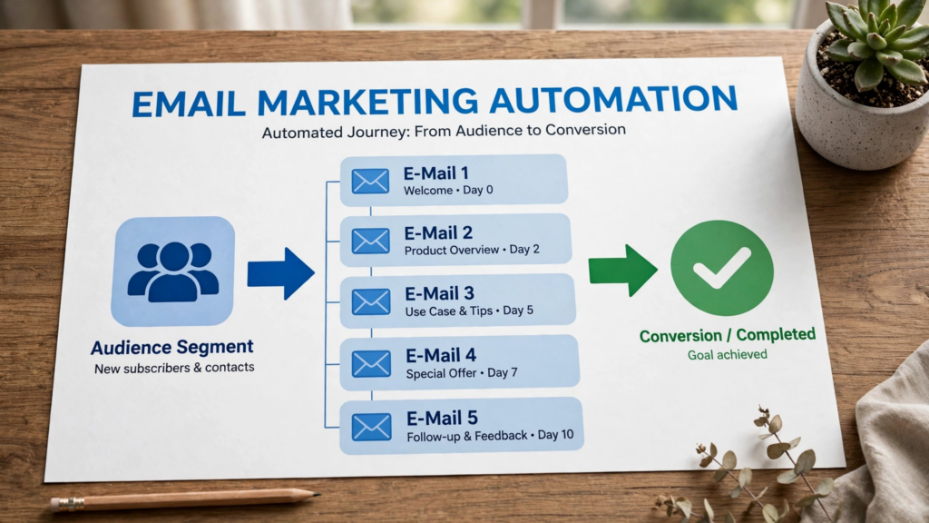Automatisierte Willkommensserie mit mehreren E-Mails im E-Mail-Marketing